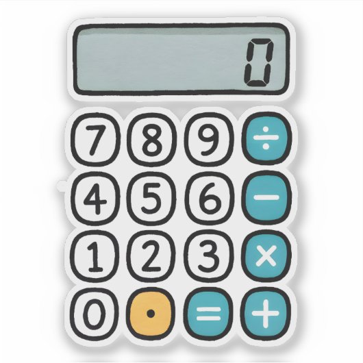 Cute Calculator Math Sticker for School (Devant)