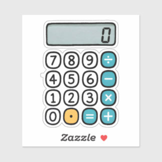 Cute Calculator Math Sticker for School