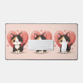Cute Calico Cat Heart Kawaii Valentine's Art (Clavier et souris)