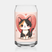 Cute Calico Cat Heart Kawaii Valentine's Art (Verso)