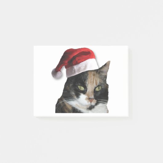 Cute Calico Cat Wearing Santa Hat Post-it® Notes (Voorkant)