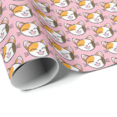 Cute Calico Cat Wrapping Paper Cadeaupapier (Rol Hoek)