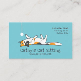Cute Calico Kitty Cat | Pet Sitting | Dierverzorgi Visitekaartje