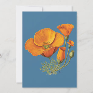 Cute California Poppy Flower Style Kaart