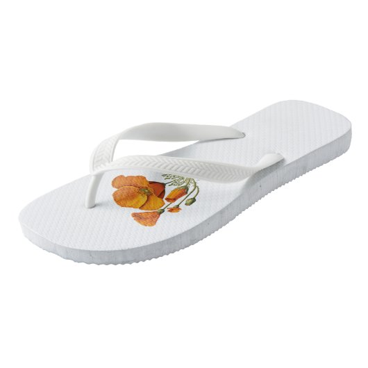 Cute California Poppy Flower Style Slaps Teenslippers (Schuin)