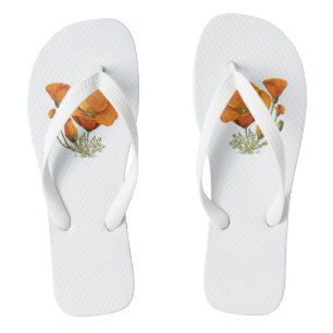 Cute California Poppy Flower  Style Slaps Teenslippers