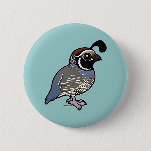 Cute California Quail Ronde Button 5,7 Cm (Voorkant)