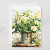 Cute Calla Lily Fleurs Invitations Anniversaire Fê (Dos)