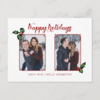 Cute Calligraphy Font Prettige feestdagen Two-Phot
