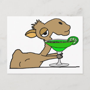 Cute Camel Drink Margarita Cartoon Briefkaart