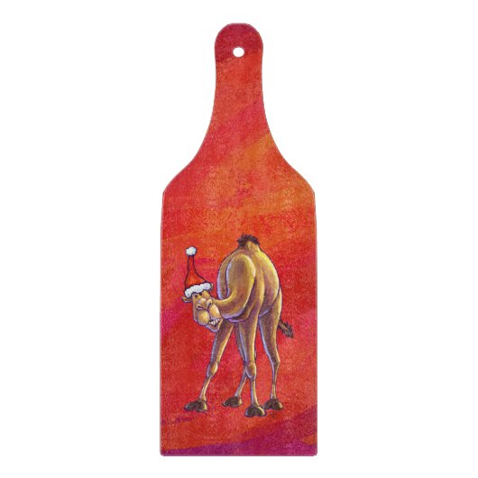 Cute Camel Kerstmis op rood Snijplank (Voorkant)