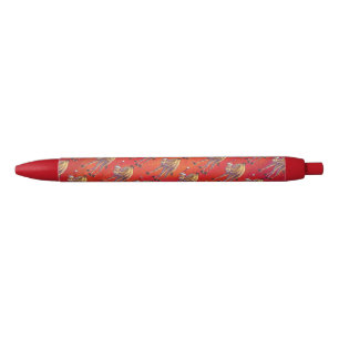 Cute Camel Kerstmis op rood Zwarte Inkt Pen