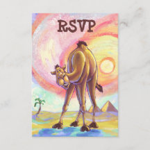 Cute Camel Party Center RSVP-kaarten