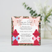 Cute Camo Fire Hydrant Gender Reopenbaart Uitnodig Kaart (Staand voorkant)