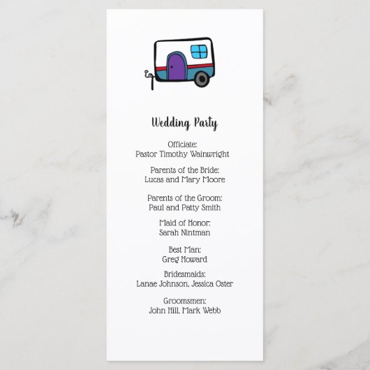 Cute Camper Programma (Achterkant)