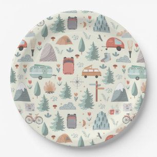 Cute Camping, Hiking, Ourways en Natuur Thema Papieren Bordje