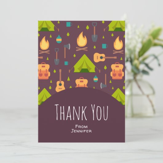 Cute Camping Merci Motif à thème (Debout devant)