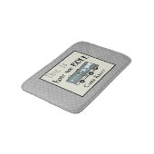 Cute Camping RV "Dit is hoe we werken", gepersonal Badmat (Gekanteld)