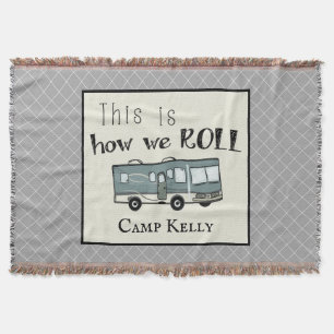 Cute Camping RV "Dit is hoe we werken", gepersonal Deken