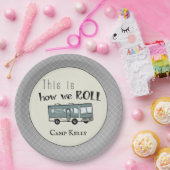 Cute Camping RV "Dit is hoe we werken", gepersonal Papieren Bordje (Feest)