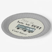 Cute Camping RV "Dit is hoe we werken", gepersonal Papieren Bordje (Gekanteld)