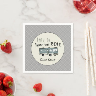 Cute Camping RV "Dit is hoe we werken", gepersonal Servet