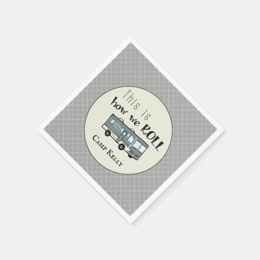 Cute Camping RV "Dit is hoe we werken", gepersonal Servet (Hoek)