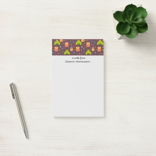 Cute Camping Thered Pattern Post-it® Notes (Kantoor)
