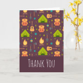 Cute Camping Thleed Pattern Dank u Kaart (Gele Bloem)