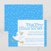 Cute canard baby shower aqua bleu invitation (Devant / Derrière)