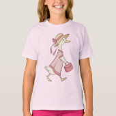 Cute Canard en T-shirt Robe Rose (Devant)