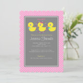 Cute canard fille baby shower invitation (Debout devant)