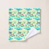Cute canard turquoise motif (Gant de toilette)
