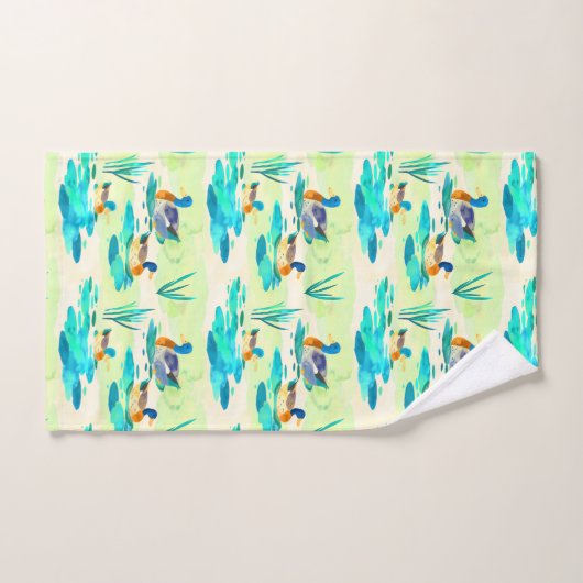 Cute canard turquoise motif (Serviette à main)