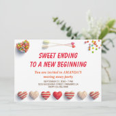 Cute Candies colorées Farewell Party Invitation (Debout devant)