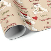 Cute Candy Cane Beer Persoonlijk Kinder Cadeaupapier (Rol Hoek)