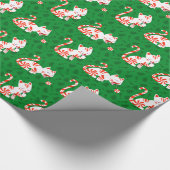 Cute Candy Cane Cat Cadeaupapier (Hoek)