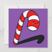 Cute Candy Cane Christmas Kaart (Voorkant)