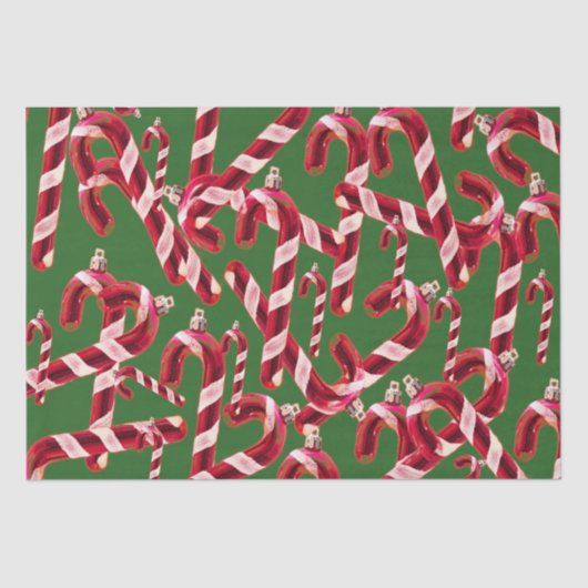 Cute Candy Cane Decoration Kerstmis Tissuepapier (Voorkant)