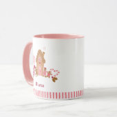 Cute Candy Cane Gingerbrood House Pink White Mok (Voorkant links)