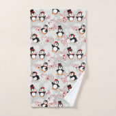 Cute Candy Cane-kerstpinguïns Bad Handdoek (Handdoek)