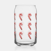 Cute Candy Cane Pattern Christmas  Blikvorm Glas (Links)