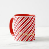 Cute Candy Cane Stripes, speciaal voor Kerstmis Mok (Voorkant links)