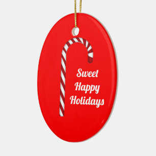 Cute Candy Cane Sweet Prettige feestdagen Ornament