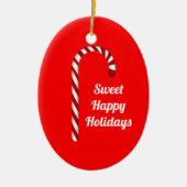 Cute Candy Cane Sweet Prettige feestdagen Ornament (Voorkant)