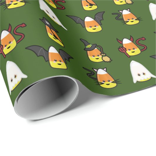 Cute Candy Corn Halloween Disguise Cadeaupapier (Rol Hoek)