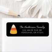 Cute Candy Corn Halloween Return Address Etiket (Insitu)