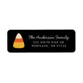 Cute Candy Corn Halloween Return Address Etiket (Voorkant)