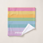 Cute Candy Pastel Rainbow Stripes Personnalisées (Gant de toilette)