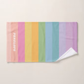 Cute Candy Pastel Rainbow Stripes Personnalisées (Serviette à main)